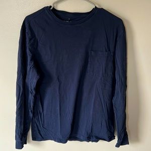 Medium blue everlane organic cotton long sleeve uniform tee